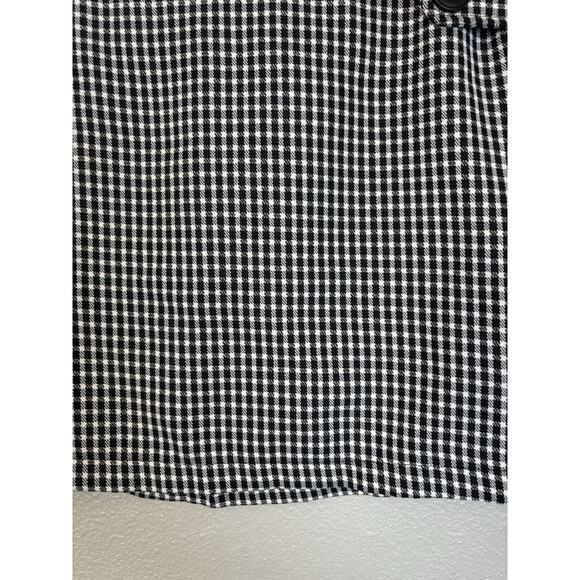 Y2K Vintage Houndstooth Black And White Mini Skirt M Collection Size 7 Buttons - Picture 4 of 10